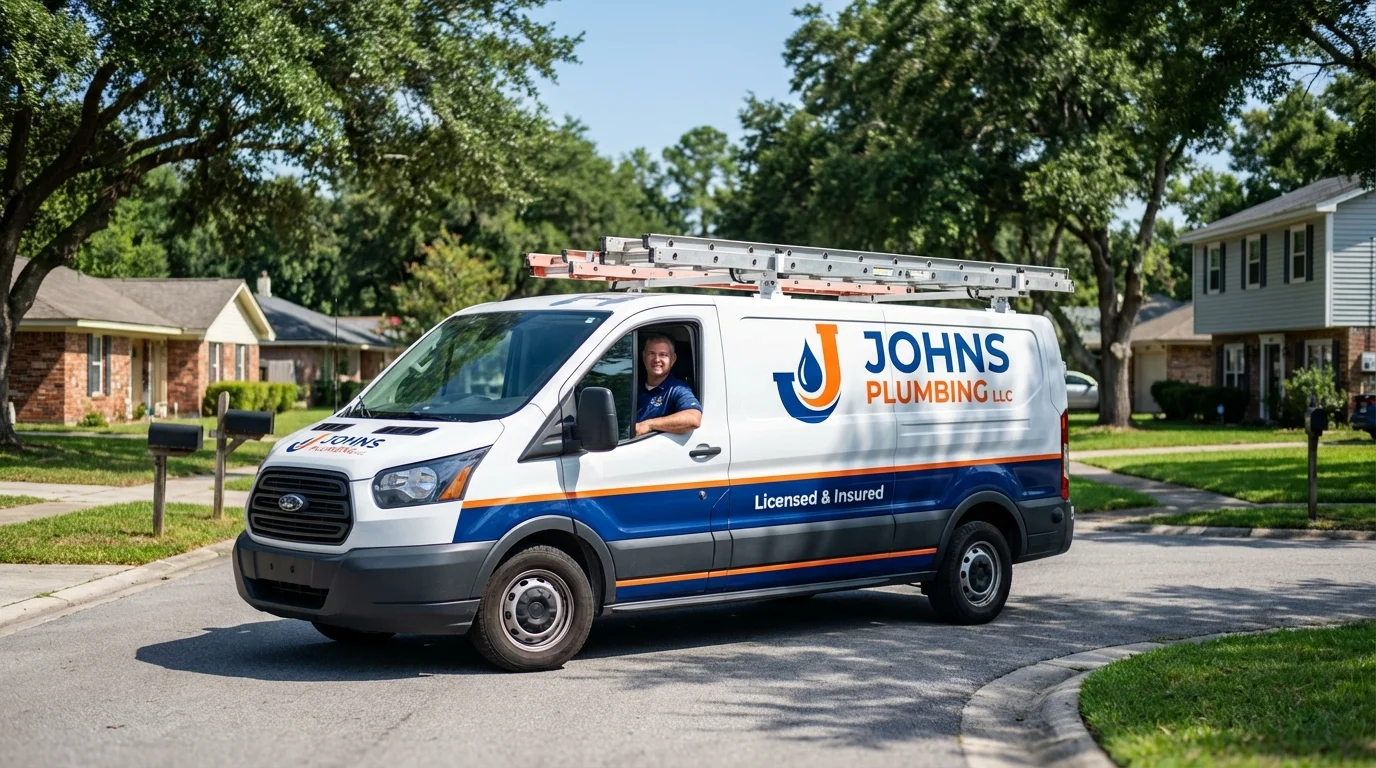 Johns Plumbing LLC service van in Lakewood, NJ