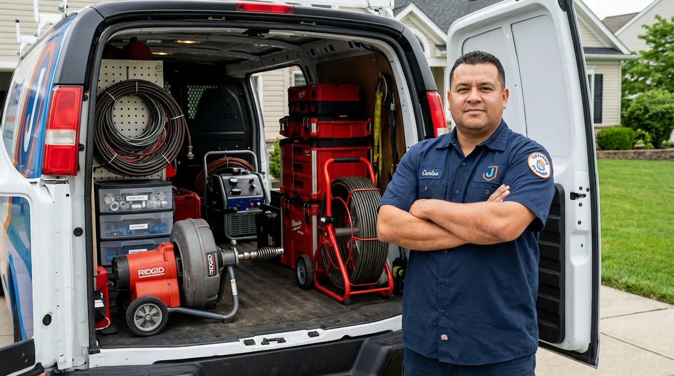 Professional drain cleaning equipment and Johns Plumbing LLC plumber in Lakewood